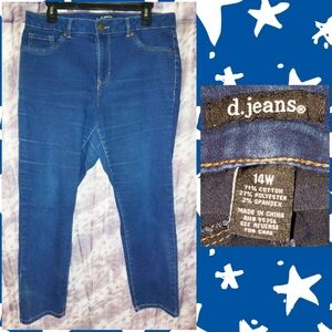 d. jeans brand Dark Blue Wash Straight Slim/Skinny Leg Denim Jeans Sz 14W
